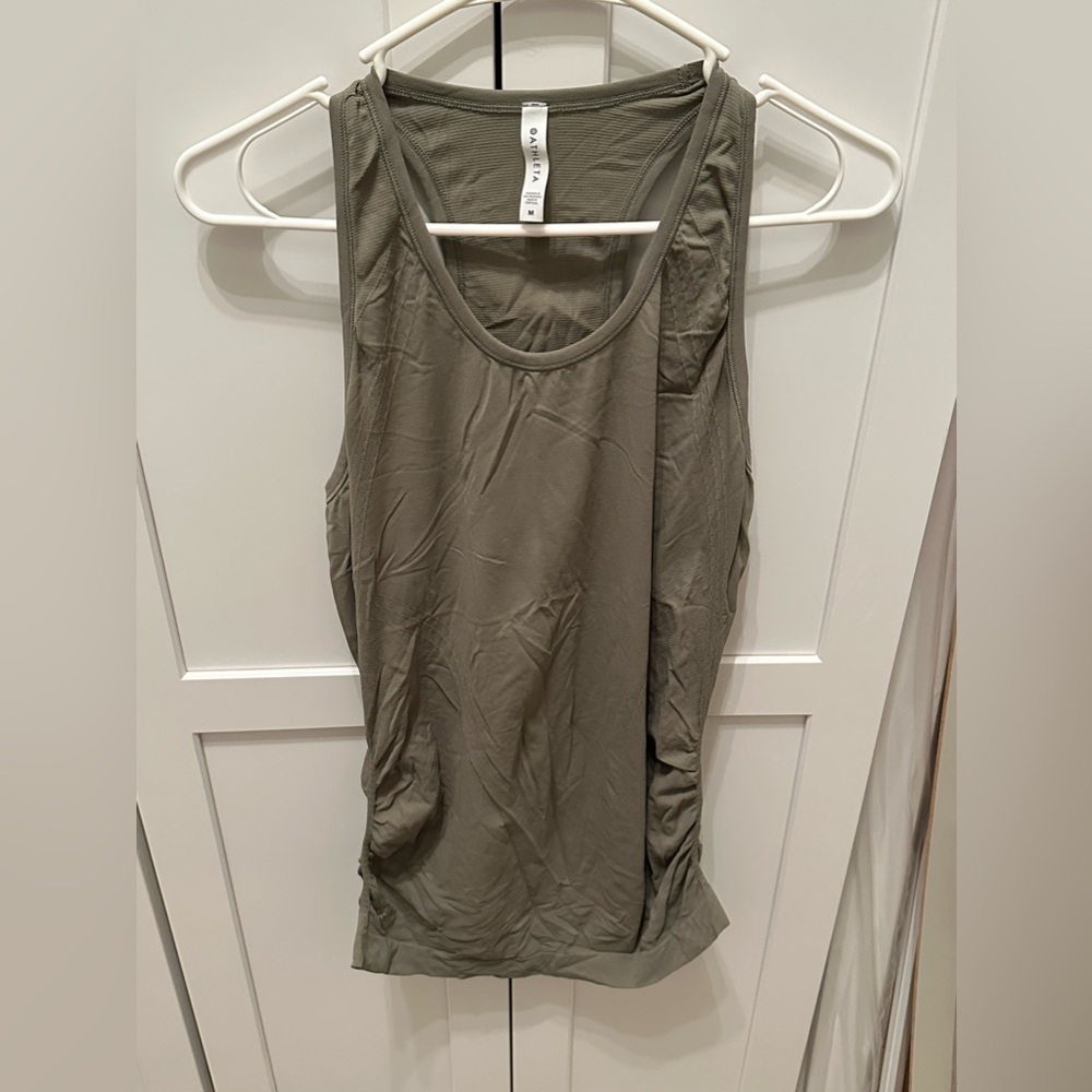 Athleta moss green racer back seamless maternity tank